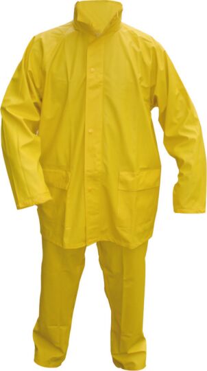 PU stretch regenpak 2-delig geel