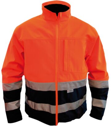 M-Wear 1300 softshell jas fluo oranje/marineblauw