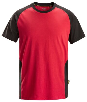 Snickers 2550 Tweekleurig T-shirt Chilirood/Zwart