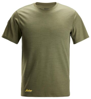 Snickers 2551 Wollen T-Shirt Khakigroen