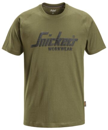 Snickers 2590 Logo T-shirt Khakigroen