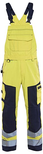Blåkläder 2608-1514 Multinorm bretelbroek High Vis Geel/Marineblauw