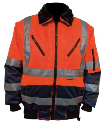 M-Wear pilotjack EN 471 0964 fluo oranje/marineblauw