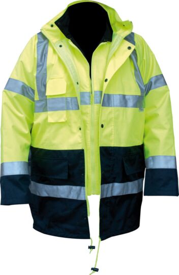 M-Wear 4-in-1 parka 0980 fluo geel/marineblauw