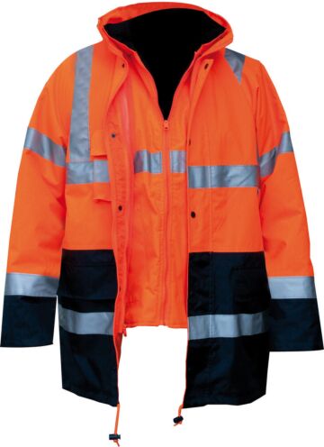 M-Wear 4-in-1 parka 0981 fluo oranje/marineblauw