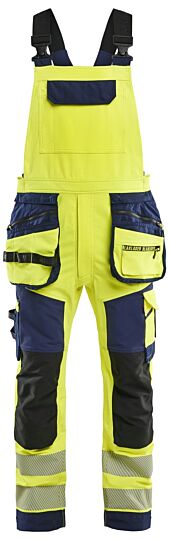 Blåkläder 2626-1648 High Vis Bretelbroek 4-weg stretch High Vis Geel/Marineblauw