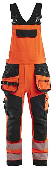 Blåkläder 2626-1648 High Vis Bretelbroek 4-weg stretch High Vis Rood/Zwart