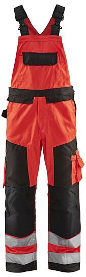Blåkläder 2660-1811 High Vis Bretelbroek High Vis Rood/Zwart