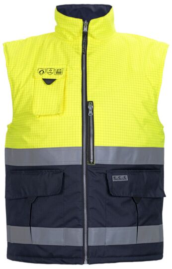 Hydrowear Metz Multinorm Bodywarmer Fluor Geel/Marine