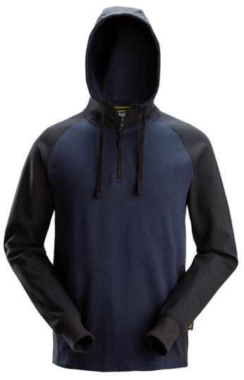 Snickers 2842 Tweekleurige Hoodie met Halve Rits Marineblauw/Zwart