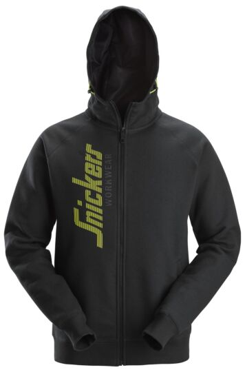 Snickers 2846 Logo Full-Zip Hoodie Zwart
