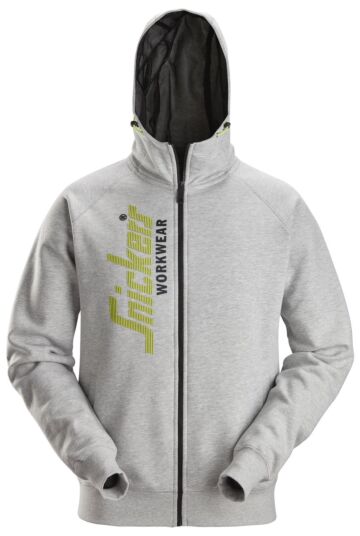 Snickers 2846 Logo Full-Zip Hoodie Lichtgrijs melange