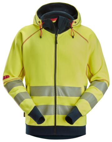 Snickers 2866 ProtecWork Arc Full Zip Hoodie Hoge Zichtbaarheid Klasse 3 High-Vis Geel/Marineblauw
