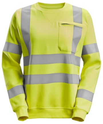 Snickers 2876 ProtecWork Dames Sweatshirt High-Vis Klasse 3/2 High-Vis Geel