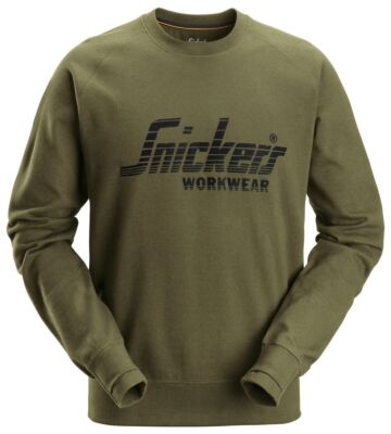 Snickers 2892 Logo Sweatshirt Khakigroen