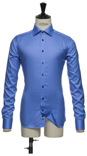 J.Harvest & Frost Gb01 Twill Hemd Slim Fit Heren Middenblauw
