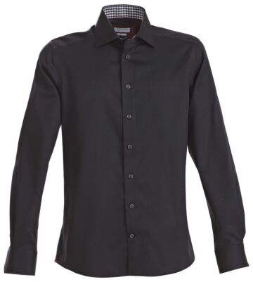 J.Harvest &amp; Frost Rb20 Twill Hemd Regular Fit Heren Zwart/Rood
