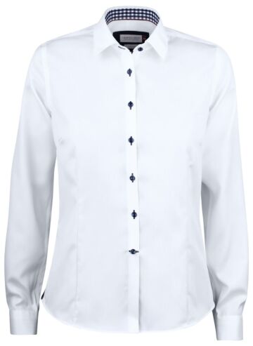 J.Harvest & Frost Rb20 Twill Hemd Dames Wit/Marine