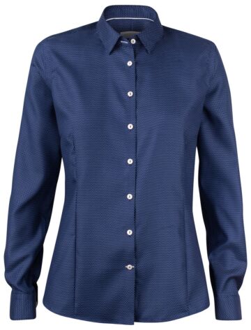 J.Harvest &amp; Frost Pb49 Jacquard Hemd Dames Marine/Witte Stip