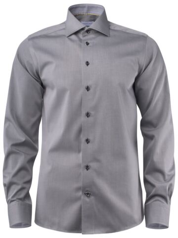 J.Harvest & Frost Yellow Bow 51 Yb51 Twill Hemd Regular Fit Heren Grijs/Zwart