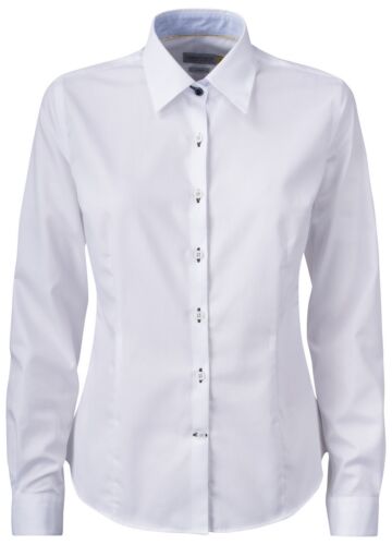 J.Harvest & Frost Yb51 Twill Hemd Dames Wit/Hemelsblauw