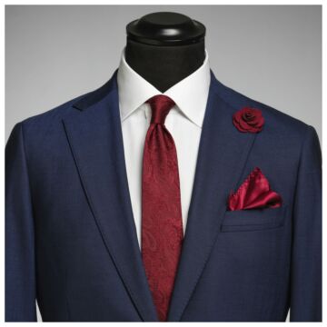 J.Harvest & Frost Solid Paisley Tie With Giftbox Heren, Accessoires Rood maat ONE