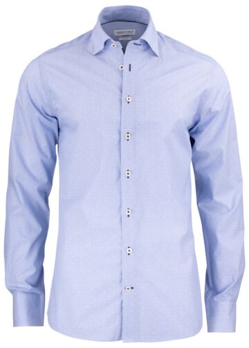 J.Harvest &amp; Frost Purple Bow 140 Hemd Slim Fit Heren Blue Stripe/Dot