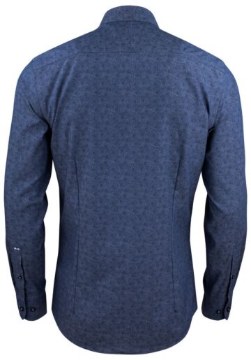 J.Harvest &amp; Frost Pb143 Twill Hemd Regular Fit Heren Indigo Paisley Fijn Twill