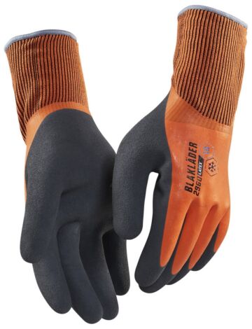 Blåkläder 2962-1451 Werkhandschoenen latex-gedipt gevoerd waterdicht High Vis Oranje