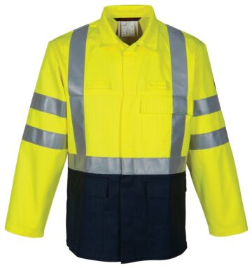 HAVEP 30008 Korte jas ZM Multi Protector Fluo Geel/Dark Navy
