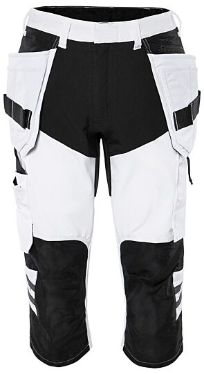 Fristads 3/4 werkbroek stretch 2761 LWS Wit/Zwart