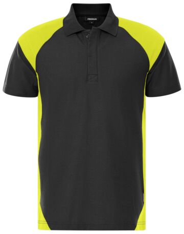 Fristads Heavy poloshirt 7047 GPM Zwart/Hi-Vis Geel