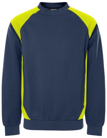 Fristads Sweater 7148 GSM Marineblauw/Hi-Vis Geel