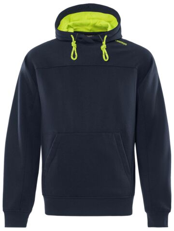 Fristads Hooded sweater 7551 GSM Donker Marineblauw/Hi-Vis Geel