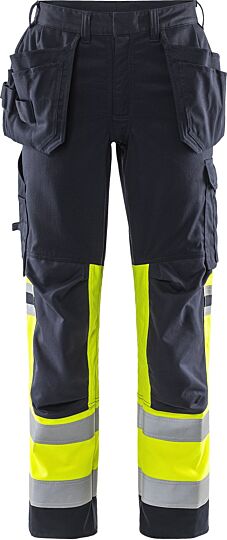 Fristads Flamestat high vis stretch broek klasse 1 2263 ATHF Hi-Vis Geel/Marineblauw