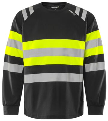 Fristads High vis T-shirt lange mouwen klasse 1 7881 GPST Hi-Vis Geel/Zwart