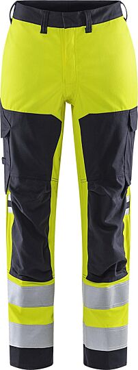 Fristads Flamestat high vis stretch broek dames klasse 2 2169 ATHF Hi-Vis Geel/Marineblauw