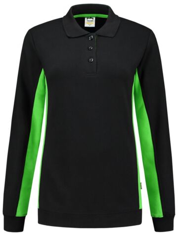 Tricorp 302002 Polosweater Bicolor Dames Zwart/Lime