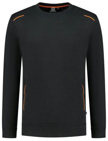 Tricorp 302703 Sweater Accent Zwart/Oranje