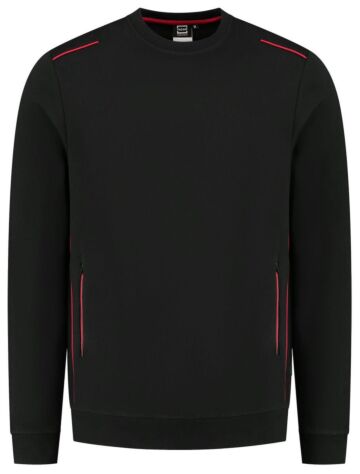 Tricorp 302703 Sweater Accent Zwart/Rood