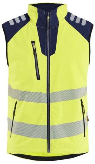 Blåkläder 3091-2513 Softshell Bodywarmer High Vis High Vis Geel/Marineblauw