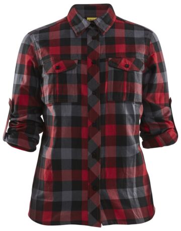 Blåkläder 3209-1152 Dames Overhemd Flanel Rood/Zwart