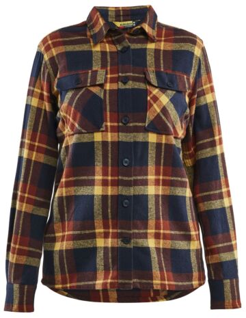 Blåkläder 3218-1168 Dames Overhemd Flanel Gebrand rood/Donker marineblauw