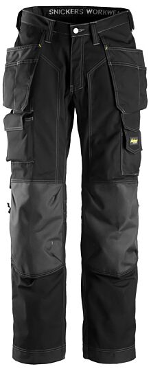 Snickers 3223 Rip-Stop Vloerleggersbroek met Holsterzakken Zwart