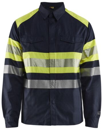 Blåkläder 3229-1517 Overhemd multinorm Marine/High Vis Geel