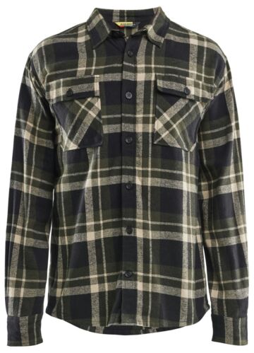 Blåkläder 3288-1168 Overhemd Flanel Donker herfstgroen/Zwart