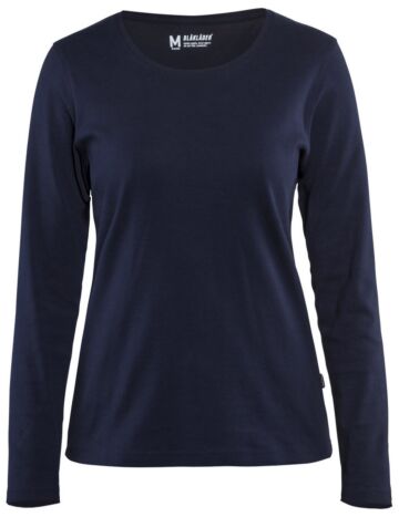 Blåkläder 3301-1032 Dames T-shirt lange mouwen Marineblauw