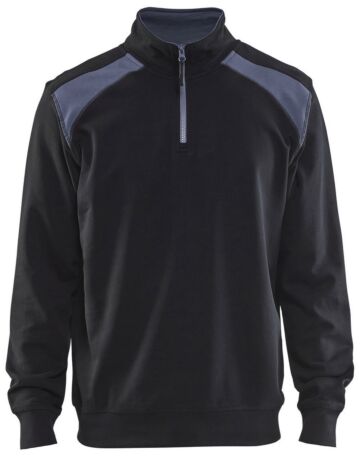 Blåkläder 3353-1158 Sweatshirt bi-colour met halve rits Zwart/Grijs