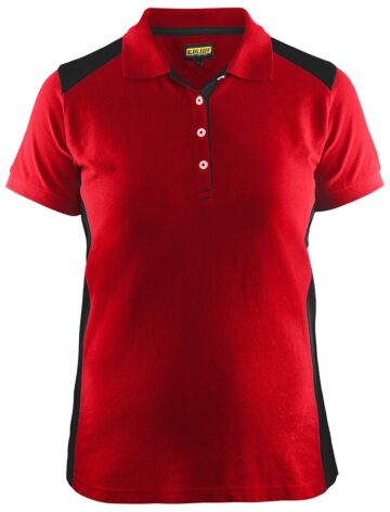 Blåkläder 3390-1050 Dames Poloshirt Piqué Rood/Zwart