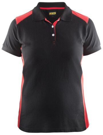 Blåkläder 3390-1050 Dames poloshirt Zwart/Rood